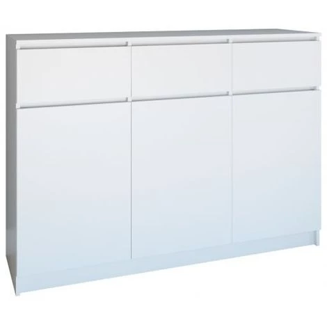 HUCOCO PARME - Commode Contemporaine 3 Portes & 3 Triroirs Chambre/salon/bureau - Buffet Scandinave - Meuble De Rangement En Mélaminé - Blanc 1 HUCOCO PARME - Commode Contemporaine 3 Portes & 3 Triroirs Chambre/salon/bureau - Buffet Scandinave - Meuble De Rangement En Mélaminé - Blanc