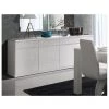 PRICE FACTORY Buffet, Bahut, Enfilade FABIO. 4 Portes Et 4 Tiroirs. Coloris Blanc Brillant High Gloss. Meuble Design Et Contemporain - Blanc