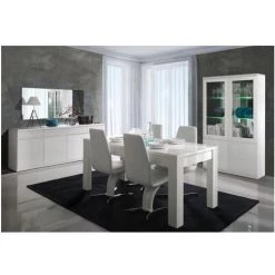 PRICE FACTORY Buffet, Bahut, Enfilade FABIO. 4 Portes Et 4 Tiroirs. Coloris Blanc Brillant High Gloss. Meuble Design Et Contemporain - Blanc 5 PRICE FACTORY Buffet, Bahut, Enfilade FABIO. 4 Portes Et 4 Tiroirs. Coloris Blanc Brillant High Gloss. Meuble Design Et Contemporain - Blanc -Buffet et enfilade Soldes 14343010 3