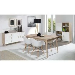 PRICE FACTORY Buffet, Enfilade, Bahut OSLO Moyen Modèle. Meuble Design Type SCANDINAVE. - Blanc -Buffet et enfilade Soldes 14343082 4