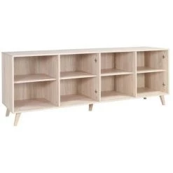 PRICE FACTORY Buffet, Enfilade, Bahut Grand Modèle MALMO. Meuble Design Type SCANDINAVE. Effet Ultra Tendance Pour Votre Salon. - Blanc -Buffet et enfilade Soldes 14343084 3