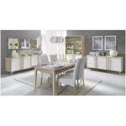 PRICE FACTORY Buffet, Enfilade, Bahut Grand Modèle MALMO. Meuble Design Type SCANDINAVE. Effet Ultra Tendance Pour Votre Salon. - Blanc -Buffet et enfilade Soldes 14343084 4