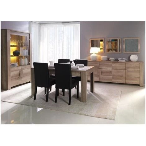 PRICE FACTORY Buffet Grand Modèle FARRA 4 Portes + 3 Miroirs. - Marron 3 PRICE FACTORY Buffet Grand Modèle FARRA 4 Portes + 3 Miroirs. - Marron – Image 3