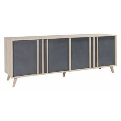 PRICE FACTORY Buffet, Enfilade, Bahut Grand Modèle MALMO. Meuble Design Type SCANDINAVE. Effet Ultra Tendance Pour Votre Salon - Marron