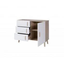 PRICE FACTORY Buffet, Enfilade, Bahut OSLO Petit Modèle. Meuble Design Type SCANDINAVE. Effet Ultra Tendance Pour Votre Salon - Marron -Buffet et enfilade Soldes 14343382 3