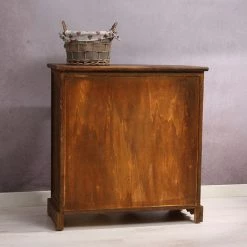 MUCOLA Meuble Haut Commode Vintage Paniers Marron Tiroir étagère Corridor Shabby -Buffet et enfilade Soldes 14361182 5