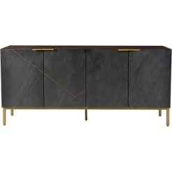 RENDEZ VOUS DéCO Buffet En Ardoise Marcelle 4 Portes - Gris