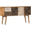 Buffet Avec Motif Imprimé Bois De Manguier Massif 130x30x70 Cm VidaXL