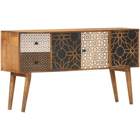 Buffet Avec Motif Imprimé Bois De Manguier Massif 130x30x70 Cm VidaXL 1 Buffet Avec Motif Imprimé Bois De Manguier Massif 130x30x70 Cm VidaXL