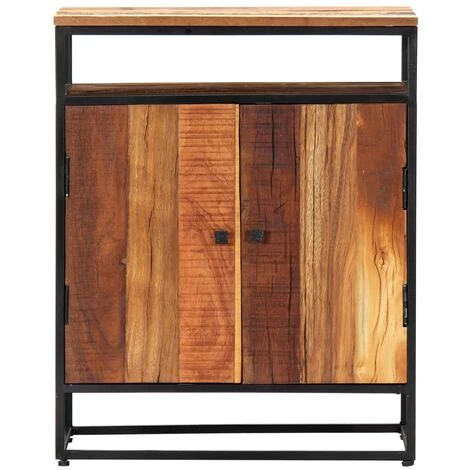 VidaXL Armoire Latérale 60x35x76 Cm Bois Récupération Massif Et Acier - Brun 3 VidaXL Armoire Latérale 60x35x76 Cm Bois Récupération Massif Et Acier - Brun – Image 3
