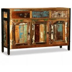 HELLOSHOP26 Buffet Bahut Armoire Console Meuble De Rangement Bois De Récupération Massif 120 Cm - Bois -Buffet et enfilade Soldes 14723406 5