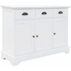 HELLOSHOP26 Buffet Bahut Armoire Console Meuble De Rangement Avec 3 Portes Mdf Et Bois De Pin 105 Cm - Bois