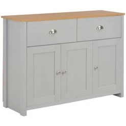 HELLOSHOP26 Buffet Bahut Armoire Console Meuble De Rangement Gris 112 Cm - Gris
