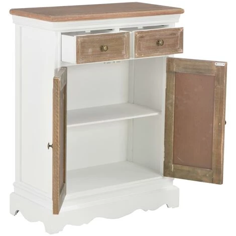 HELLOSHOP26 Buffet Bahut Armoire Console Meuble De Rangement Blanc 80 Cm Bois Massif - Blanc 5 HELLOSHOP26 Buffet Bahut Armoire Console Meuble De Rangement Blanc 80 Cm Bois Massif - Blanc – Image 5