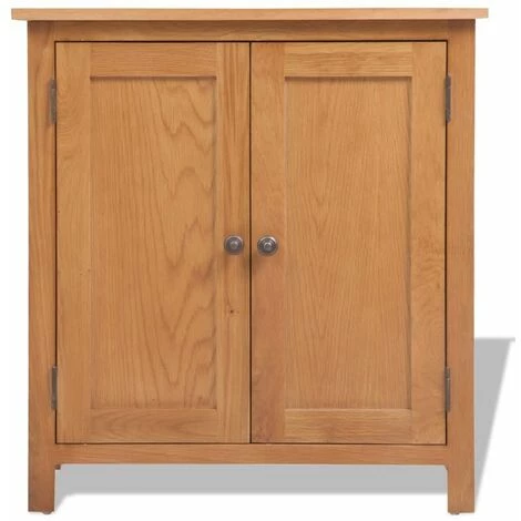 HELLOSHOP26 Buffet Bahut Armoire Console Meuble De Rangement 75 Cm Bois De Chêne Massif - Beige 2 HELLOSHOP26 Buffet Bahut Armoire Console Meuble De Rangement 75 Cm Bois De Chêne Massif - Beige – Image 2