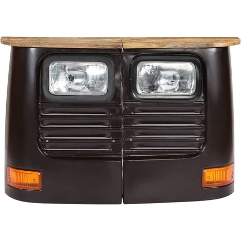 HELLOSHOP26 Buffet Bahut Armoire Console Meuble De Rangement En Forme De Camion Bois De Manguier Massif Gris Foncé - Bois 3 HELLOSHOP26 Buffet Bahut Armoire Console Meuble De Rangement En Forme De Camion Bois De Manguier Massif Gris Foncé - Bois – Image 3