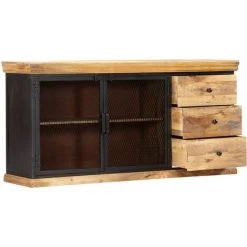 HELLOSHOP26 Buffet Bahut Armoire Console Meuble De Rangement 150 Cm Bois De Manguier Solide - Bois -Buffet et enfilade Soldes 14724895 3