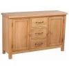 HELLOSHOP26 Buffet Bahut Armoire Console Meuble De Rangement Avec 3 Tiroirs 110 Cm Bois De Chêne Massif - Beige