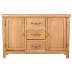 HELLOSHOP26 Buffet Bahut Armoire Console Meuble De Rangement Avec 3 Tiroirs 110 Cm Bois De Chêne Massif - Beige 6 HELLOSHOP26 Buffet Bahut Armoire Console Meuble De Rangement Avec 3 Tiroirs 110 Cm Bois De Chêne Massif - Beige -Buffet et enfilade Soldes 14724999 2