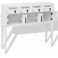 HELLOSHOP26 Buffet Bahut Armoire Console Meuble De Rangement En Style Chinois En Bois Massif Blanc - Blanc -Buffet et enfilade Soldes 14766119 4