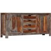 VidaXL Buffet Gris 160 X 40 X 75 Cm Bois De Sesham Massif - Gris