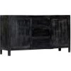 VidaXL Buffet Noir 147x40x80 Cm Bois De Manguier Massif - Noir