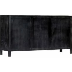VidaXL Buffet Noir 147x40x80 Cm Bois De Manguier Massif - Noir -Buffet et enfilade Soldes 14790402 3