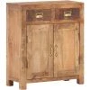 VidaXL Buffet 65 X 30 X 75 Cm Bois De Manguier Massif Brut - Brun
