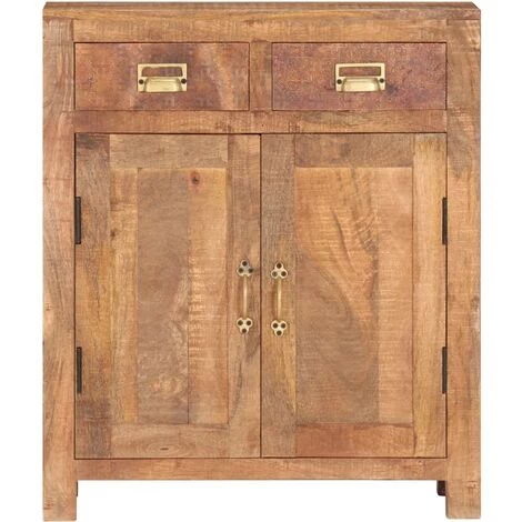 VidaXL Buffet 65 X 30 X 75 Cm Bois De Manguier Massif Brut - Brun 2 VidaXL Buffet 65 X 30 X 75 Cm Bois De Manguier Massif Brut - Brun – Image 2