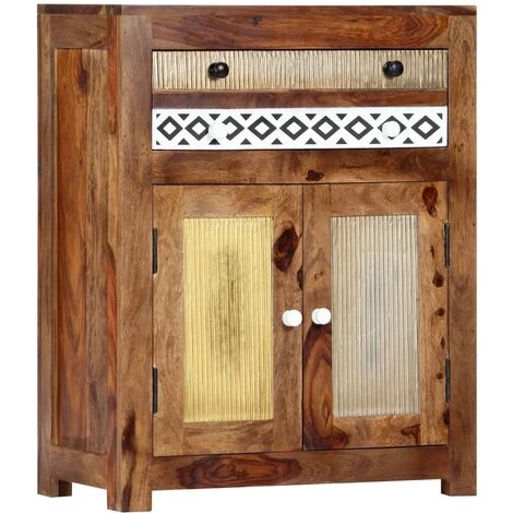 VidaXL Armoire Latérale 60 X 30 X 75 Cm Bois De Sesham Massif - Brun 1 VidaXL Armoire Latérale 60 X 30 X 75 Cm Bois De Sesham Massif - Brun