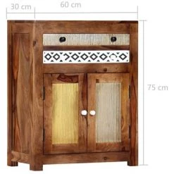 VidaXL Armoire Latérale 60 X 30 X 75 Cm Bois De Sesham Massif - Brun 9 VidaXL Armoire Latérale 60 X 30 X 75 Cm Bois De Sesham Massif - Brun -Buffet et enfilade Soldes 14833379 5