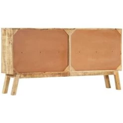 VidaXL Buffet Marron Et Noir 160x30x80 Cm Bois De Manguier Solide Brut - Brun -Buffet et enfilade Soldes 14833395 4