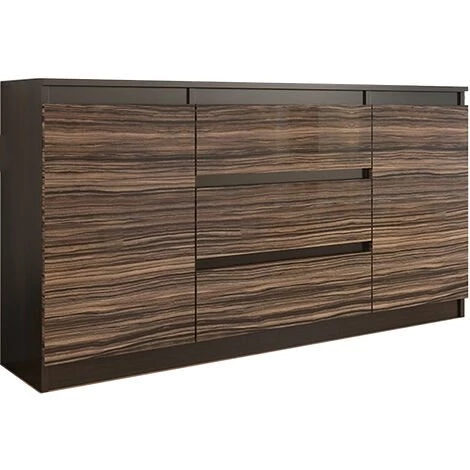 HUCOCO ALBI 2W - Commode Meuble Rangement Buffet Chambre/salon/bureau 140x40x76 Cm - 3 Tiroirs Profonds - Mobilier Style Contemporaine - Marron 1 HUCOCO ALBI 2W - Commode Meuble Rangement Buffet Chambre/salon/bureau 140x40x76 Cm - 3 Tiroirs Profonds - Mobilier Style Contemporaine - Marron