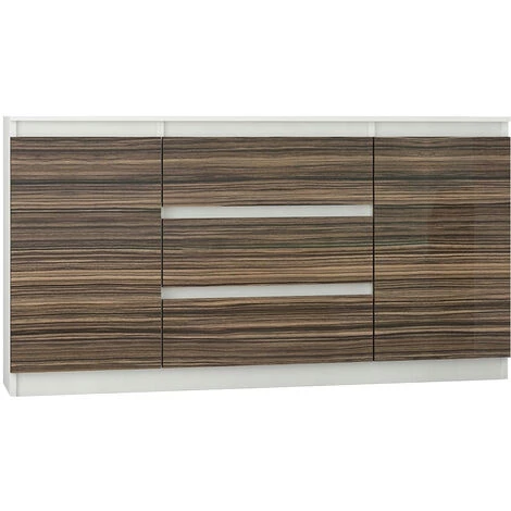 HUCOCO ALBI W2 - Commode Mobilier Rangement Buffet Chambre/salon - 140x40x76 Cm - 3 Tiroirs 2 Portes - Meuble Bureau Finition Gloss - Blanc 1 HUCOCO ALBI W2 - Commode Mobilier Rangement Buffet Chambre/salon - 140x40x76 Cm - 3 Tiroirs 2 Portes - Meuble Bureau Finition Gloss - Blanc