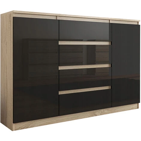 HUCOCO PORTO S2 - Commode Contemporaine Meuble Rangement Chambre/salon - 140x40x98 Cm - 4 Tiroirs + 2 Portes - Buffet Tendance Séjour - Beige 1 HUCOCO PORTO S2 - Commode Contemporaine Meuble Rangement Chambre/salon - 140x40x98 Cm - 4 Tiroirs + 2 Portes - Buffet Tendance Séjour - Beige