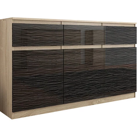 HUCOCO RIGA - Commode De Chambre 3 Tiroirs - Dimensions: 40x120x98 Cm - Meuble De Rangement - Beige 1 HUCOCO RIGA - Commode De Chambre 3 Tiroirs - Dimensions: 40x120x98 Cm - Meuble De Rangement - Beige