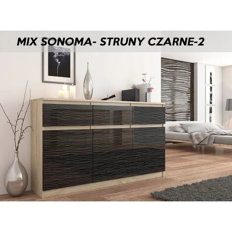 HUCOCO RIGA - Commode De Chambre 3 Tiroirs - Dimensions: 40x120x98 Cm - Meuble De Rangement - Beige 2 HUCOCO RIGA - Commode De Chambre 3 Tiroirs - Dimensions: 40x120x98 Cm - Meuble De Rangement - Beige – Image 2