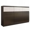 HUCOCO RIGA 1 - Commode Contemporaine Chambre/salon/bureau 40x120x98 - 3 Tiroirs + 3 Portes - Meuble De Rangement - Chiffonier Buffet - Marron