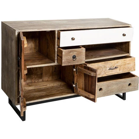 Buffet Moderne De 4 Tiroirs 3 Portes - L.115 X L.40 X H.80 Cm -PEGANE- 3 Buffet Moderne De 4 Tiroirs 3 Portes - L.115 X L.40 X H.80 Cm -PEGANE- â Image 3