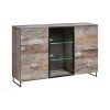 PRICE FACTORY Buffet, Bahut Modèle KAN + LED. Meuble Type Industriel. Enfilade Design Pour Votre Salon Ou Salle à Manger. - Gris