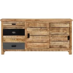 HELLOSHOP26 Buffet Bahut Armoire Console Meuble De Rangement Bois De Manguier Solide 160 Cm - Bois -Buffet et enfilade Soldes 15594040 4