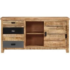 HELLOSHOP26 Buffet Bahut Armoire Console Meuble De Rangement Bois De Manguier Solide 160 Cm - Bois -Buffet et enfilade Soldes 15594040 5