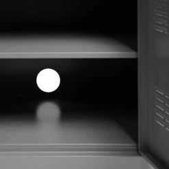 IDMARKET Buffet Bas 3 Portes ESTEL En Métal Gris Foncé - Gris -Buffet et enfilade Soldes 15679150 4