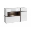 PRICE FACTORY Buffet, Bahut Modèle CRISS + LED. Enfilade Design Et Moderne Pour Votre Salon Ou Salle à Manger. - Blanc