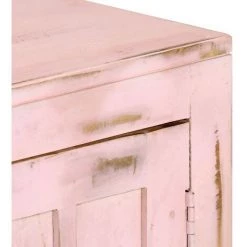 VidaXL Buffet 110x35x70 Cm Bois De Manguier Massif Rose Clair - Rose -Buffet et enfilade Soldes 15800061 5
