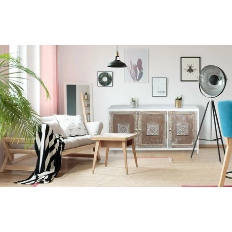 COTECOSY Buffet Bas 3 Portes Toudou Bois Vintage - Bois 3 COTECOSY Buffet Bas 3 Portes Toudou Bois Vintage - Bois – Image 3