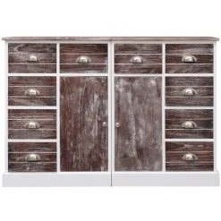 VidaXL Buffet Avec 10 Tiroirs 113x30x79 Cm Bois Marron - Brun -Buffet et enfilade Soldes 15921521 2