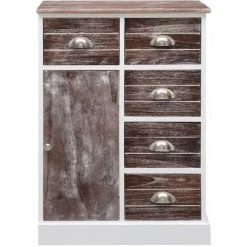 VidaXL Buffet Avec 10 Tiroirs 113x30x79 Cm Bois Marron - Brun -Buffet et enfilade Soldes 15921521 5