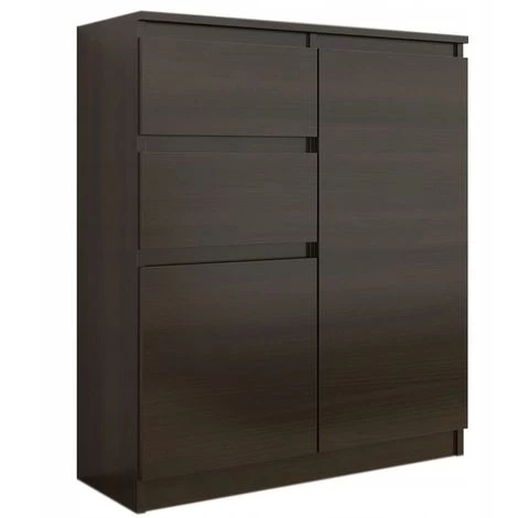 HUCOCO LISBON - Commode Contemporaine Chambre/salon/bureau - 98x80x40cm - Rangement 2 Tiroirs + 2 Portes - Buffet Style Moderne - Marron 1 HUCOCO LISBON - Commode Contemporaine Chambre/salon/bureau - 98x80x40cm - Rangement 2 Tiroirs + 2 Portes - Buffet Style Moderne - Marron