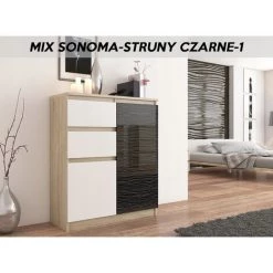 HUCOCO LISBON S3 - Commode Contemporaine Chambre/salon/bureau - 98x80x40cm - Rangement 2 Tiroirs/2 Portes - Buffet Style Moderne - Beige -Buffet et enfilade Soldes 15954505 2